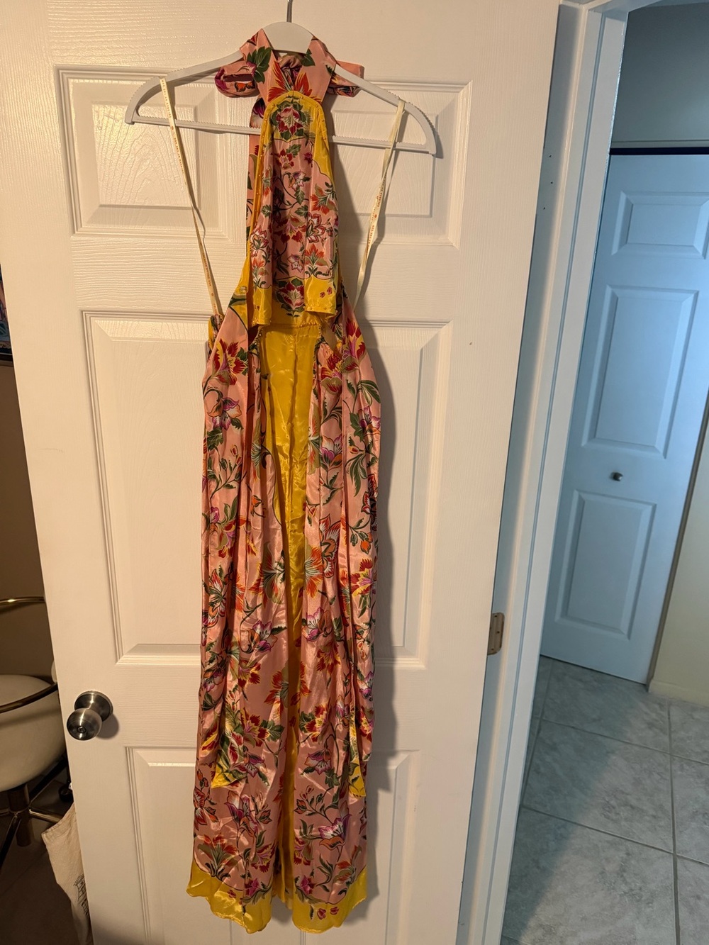 FARM Rio Pink Floral Halter Maxi with Yellow Panels - Picture 7 of 7